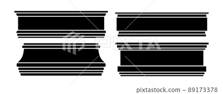 Molding frame plastic or wood baseboards set isolated on white background. Molding frame plastic or wood baseboards set isolated on white background. 89173378