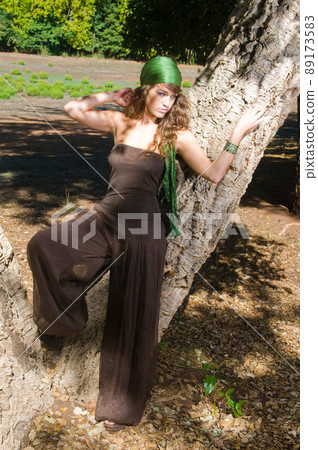 beautiful woman in the forest beautiful woman in the forest 89173583