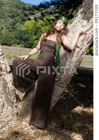 beautiful woman in the forest beautiful woman in the forest 89173588