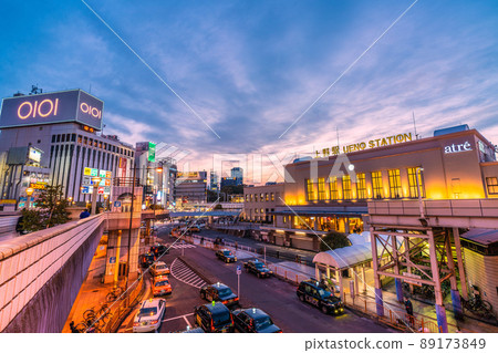 Tokyo cityscape in Japan to prevent spread, but ... BA.2 Multiple infection explosion ... Ueno station that shines in the sunset = April 2 89173849