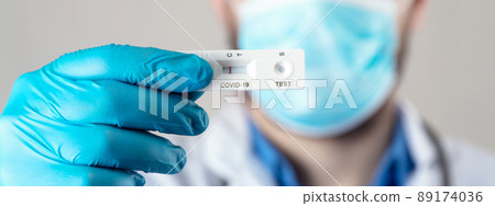 Negative test result by using rapid test device for COVID-19. 89174036