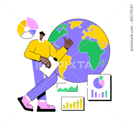 Environment data analytics abstract concept vector illustration. Digital environmental analytics, eco data technology, environmental topics, earth observation, global business abstract metaphor. 89174587