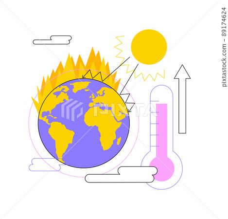 Greenhouse effect abstract concept vector illustration. Global warming, climate change cause, co2 emission rise, global effect, greenhouse gas, air pollution problem, ozone layer abstract metaphor. Greenhouse effect abstract concept vector illustration. Global warming, climate change cause, co2 emission rise, global effect, greenhouse gas, air pollution problem, ozone layer abstract metaphor. 89174624