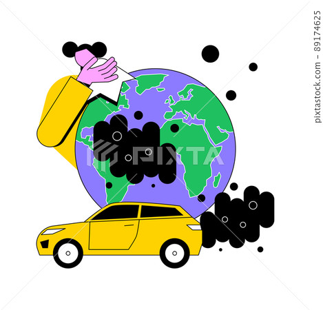 Motor vehicle pollution abstract concept vector illustration. Pollution certificate, motor vehicle emission reduction, car exhaust, transportation industry, co2 country rate abstract metaphor. Motor vehicle pollution abstract concept vector illustration. Pollution certificate, motor vehicle emission reduction, car exhaust, transportation industry, co2 country rate abstract metaphor. 89174625