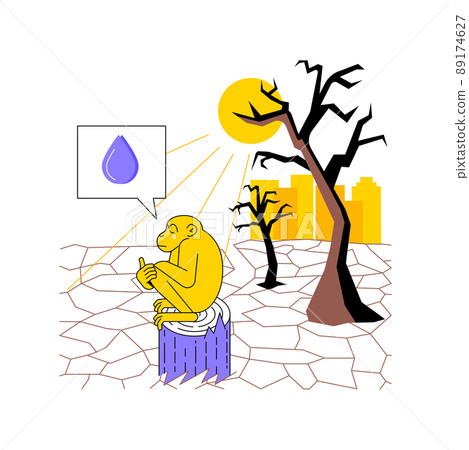 Desertification abstract concept vector illustration. Land degradation, soil contamination, deforestation problem, desertification and draught, climate change, desert formation abstract metaphor. Desertification abstract concept vector illustration. Land degradation, soil contamination, deforestation problem, desertification and draught, climate change, desert formation abstract metaphor. 89174627