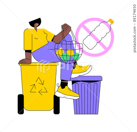 Zero waste technology abstract concept vector illustration. Waste free technology, environmental pollution, reuse reduce recycling, waste prevention, easy zero, plastic free abstract metaphor. 89174650