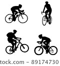 bicyclists silhouettes - vector illustration 89174730