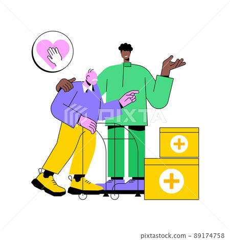 Supporting volunteering abstract concept vector illustration. Community service, public health volunteering, psychological support during outbreak, qualified medical aid abstract metaphor. 89174758