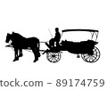 Carriage silhouette - vector illustration 89174759
