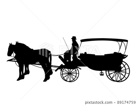 Carriage silhouette - vector illustration 89174759