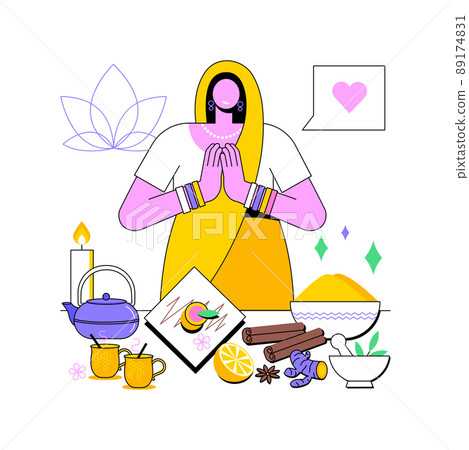 Ayurvedic diet abstract concept vector illustration. Medical practice and lifestyle, energy system, digestive power, lose weight and feel better, healthy eating foods plan abstract metaphor. Ayurvedic diet abstract concept vector illustration. Medical practice and lifestyle, energy system, digestive power, lose weight and feel better, healthy eating foods plan abstract metaphor. 89174831