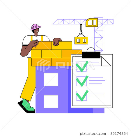 Construction quality control abstract concept vector illustration. Quality management, building progress, project requirements, materials specification, architecture blueprint abstract metaphor. Construction quality control abstract concept vector illustration. Quality management, building progress, project requirements, materials specification, architecture blueprint abstract metaphor. 89174864