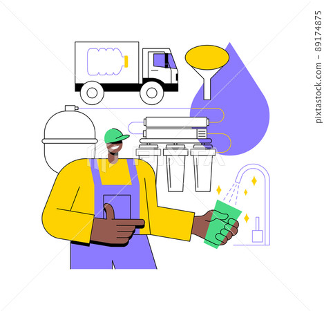 Water filtering system abstract concept vector illustration. Water filtering innovative solution, home treatment system, drinking water delivery service, whole house filtration abstract metaphor. Water filtering system abstract concept vector illustration. Water filtering innovative solution, home treatment system, drinking water delivery service, whole house filtration abstract metaphor. 89174875
