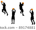 basketball players silhouettes - vector 89174881