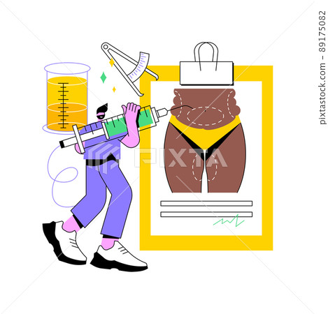 Liposuction abstract concept vector illustration. Lipo procedure, vacuum out fat removal plastic surgery, body contouring, beauty standard, weight loss, liposuction alternatives abstract metaphor. Liposuction abstract concept vector illustration. Lipo procedure, vacuum out fat removal plastic surgery, body contouring, beauty standard, weight loss, liposuction alternatives abstract metaphor. 89175082