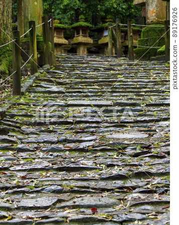 通往雨的道路上的石階 89176926