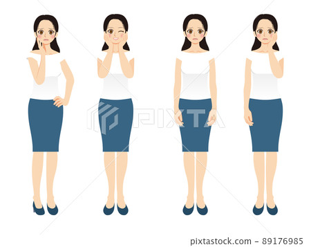 職業女性插圖集,全身,深藍色西裝,黑色頭髮 職業女性插圖集,全身,深藍色西裝,黑色頭髮 89176985