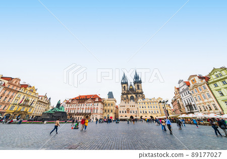 Prague Old Town Square Jan Hus Monument and Tyn Church * Some soft focus Prague Old Town Square Jan Hus Monument and Tyn Church * Some soft focus 89177027