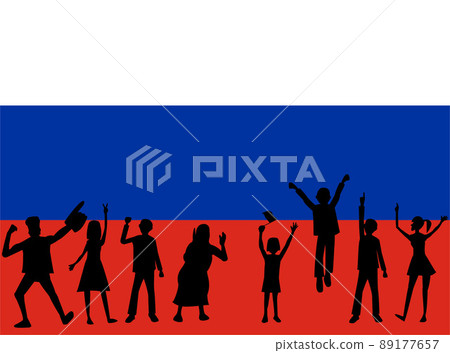 It is an illustration material of people who support Russia. 89177657
