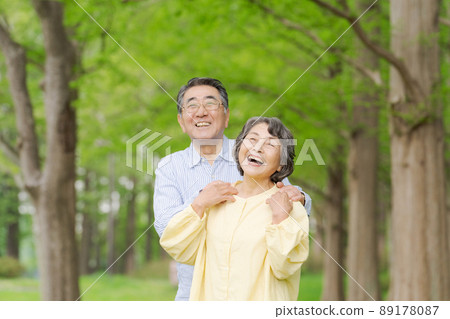 Senior couple portrait outdoors 89178087