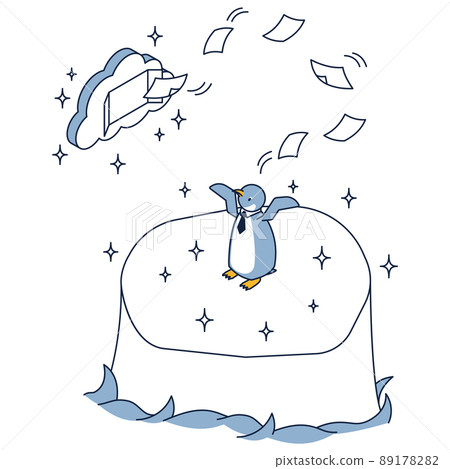A comfortable penguins isometric illustration that stores documents in the cloud and becomes paperless A comfortable penguins isometric illustration that stores documents in the cloud and becomes paperless 89178282