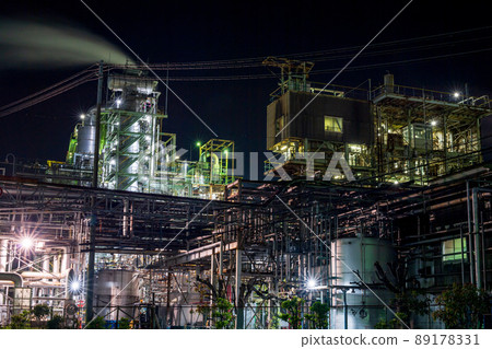 Shunan Factory at dusk Night view Night glitter Shunan Factory at dusk Night view Night glitter 89178331