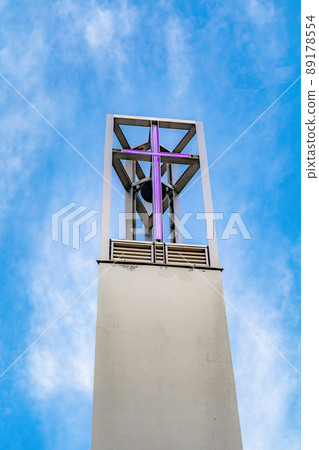 Blue sky and the cross of the church 89178554