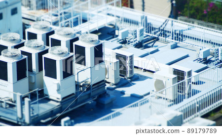 Outdoor unit above the building Tilt shift 89179789