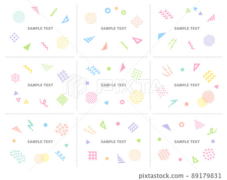 Frame set of colorful handwritten geometric pattern icons 89179831