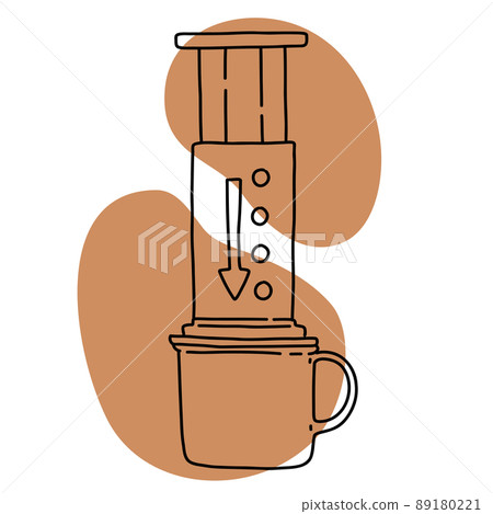 Accessories for coffee icon lineart, calm simple color vector 89180221