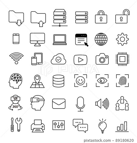 Technology (network) vector illustration icon set material 89180620