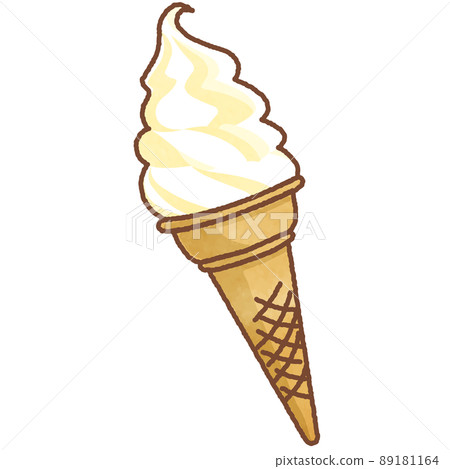 Watercolor style soft serve ice cream illustration 89181164