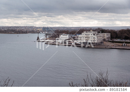 View of embankment of Sevastopol at the Artillery bay in spring. Crimea View of embankment of Sevastopol at the Artillery bay in spring. Crimea 89181584
