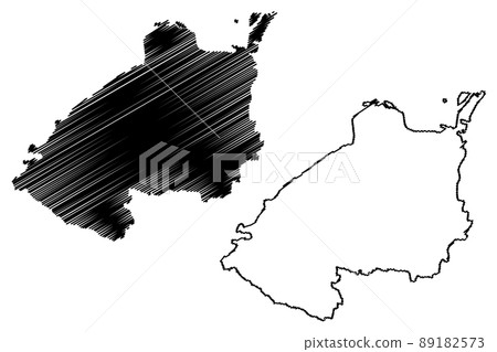 Buxar district (Bihar State, Patna division, Republic of India) map vector illustration, scribble sketch Buxar map 89182573