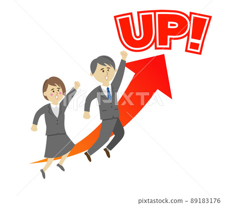 Illustration image of growing businessman and business woman Illustration image of growing businessman and business woman 89183176