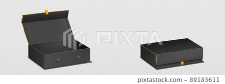 Magnet box 3d mockup, closed and open container Magnet box 3d mockup, closed and open container 89183611