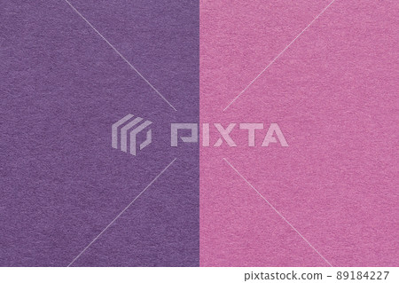 Texture of craft purple and lilac paper background, half two colors, macro. Structure of vintage dense violet cardboard. Texture of craft purple and lilac paper background, half two colors, macro. Structure of vintage dense violet cardboard. 89184227