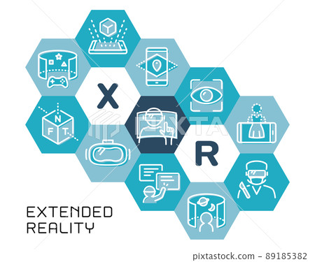 XR Cross Reality Hexagonal Logo 89185382