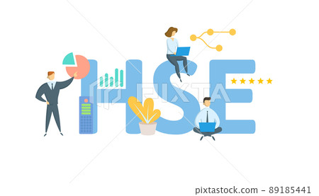 HSE, Health Safety Environment. Concept with keyword, people and icons. Flat vector illustration. Isolated on white. HSE, Health Safety Environment. Concept with keyword, people and icons. Flat vector illustration. Isolated on white. 89185441