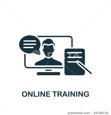 Online Training icon. Monochrome simple Business Training icon for templates, web design and infographics 89186526
