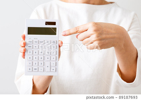Middle woman's hand with a calculator 89187693