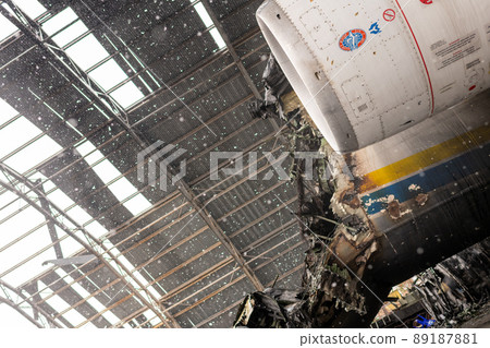 war destroyed on Ukraine airport by russian troops 89187881