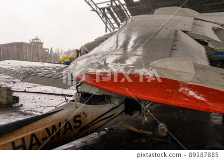 war destroyed on Ukraine airport by russian troops 89187885