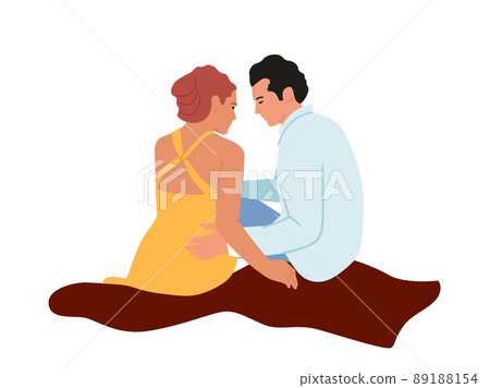 Loving Couple Romantic Relations, Picnic Dating. Male and Female Characters Love, Connection, Romance, Man and Woman Loving Couple Romantic Relations, Picnic Dating. Male and Female Characters Love, Connection, Romance, Man and Woman 89188154
