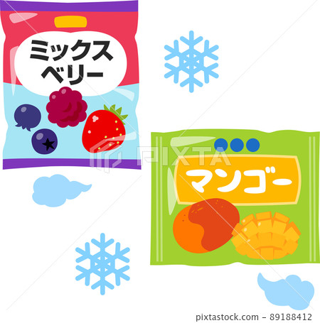 Commercially available frozen mixed berries and frozen mango 89188412