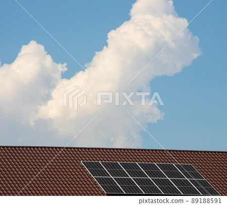 Photovoltaic panels on the roof. Renewable clean green energy Photovoltaic panels on the roof. Renewable clean green energy 89188591