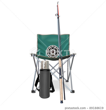 Vector Fishing Accessories Concept with Folding Chair 89188619