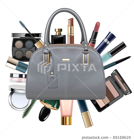 Vector Cosmetics with Grey Female Handbag 89188620