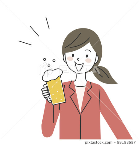 Woman in a suit with a beer mug Woman in a suit with a beer mug 89188687