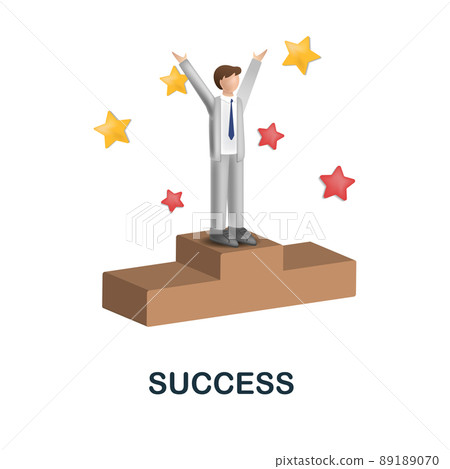 Succes icon. 3d illustration from startup collection. Creative Succes 3d icon for web design, templates, infographics and more Succes icon. 3d illustration from startup collection. Creative Succes 3d icon for web design, templates, infographics and more 89189070